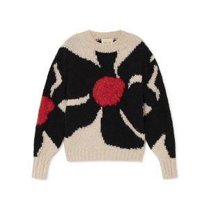 Paloma Wool Black and White Sweater with Red Accents